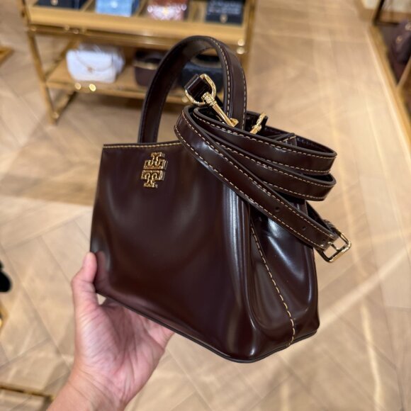 Tory Burch Britten Mini Satchel 162831 Tempranillo, $450 - Picture 2 of 7